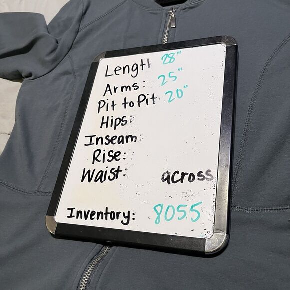 D &Co Denim & Company Jacket Womens M Gray Stretch Knit Zip Long Sleeve - Picture 11 of 11